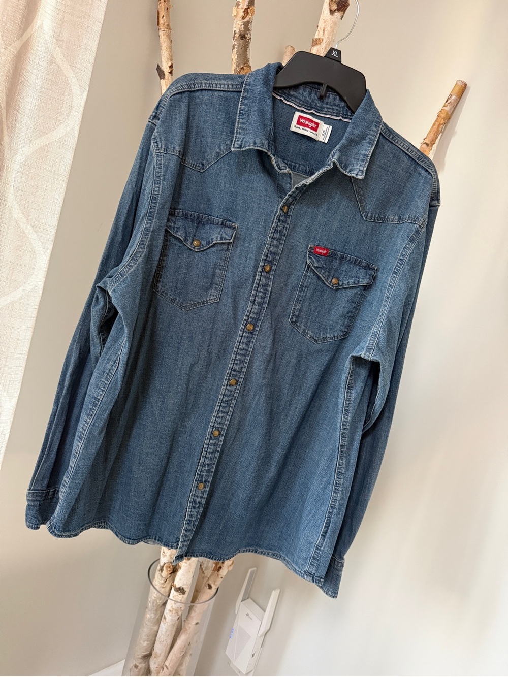 Wrangler Blue Denim Western Shirt Jacket